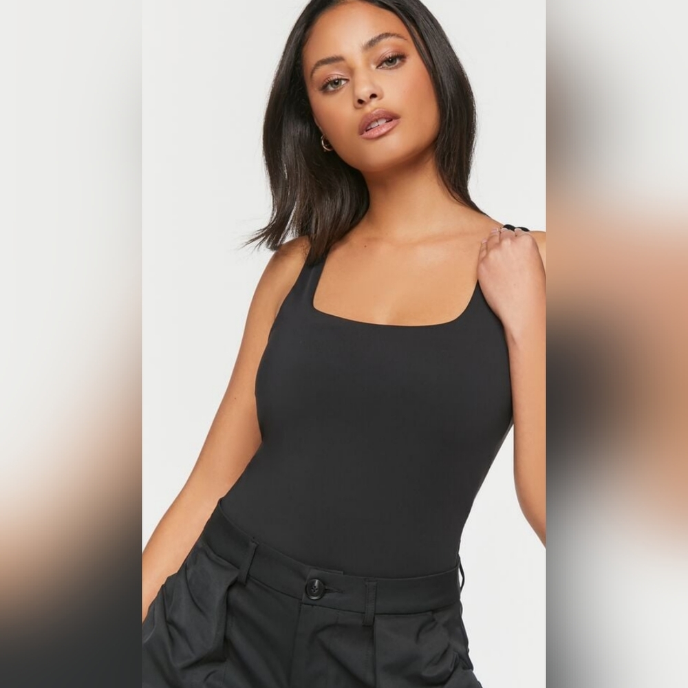 Forever 21 Contour Tank Bodysuit in Black